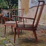 Pair of vintage fan armchairs from the 60s, Baumann edition.