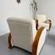 2 antique Art Deco club chairs from the 1930s, bentwood frame, bouclé fabric