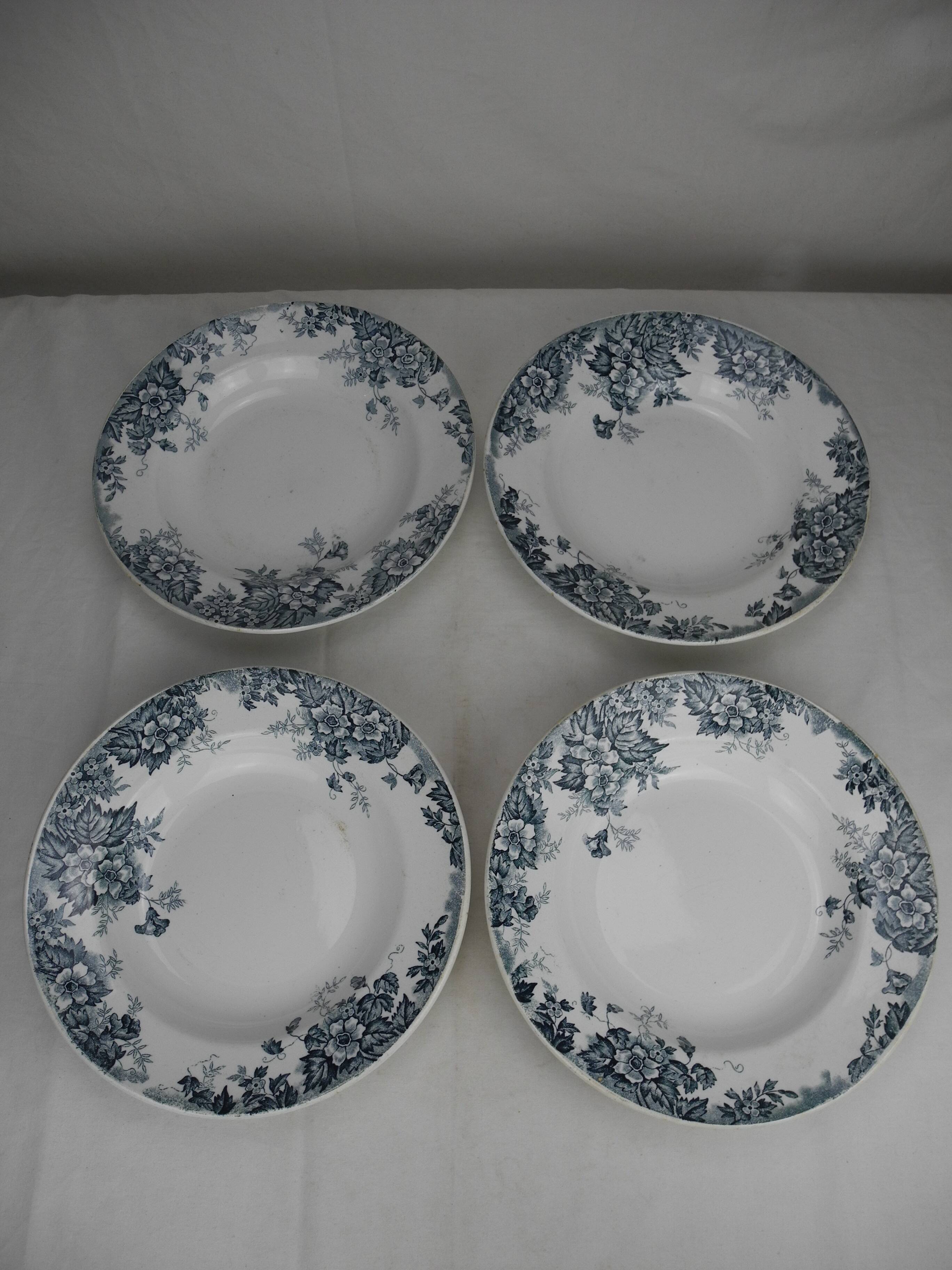 4 Moulin Loups Marie Louise french soup plates