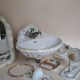 Painted ceramic bathroom set – Vintage floral style