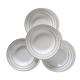 Set of 4 hollow plates, opaque porcelain, vintage French