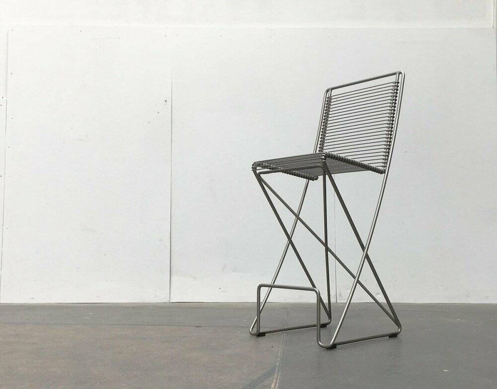 Postmodern German kitchen bar stool Kreuzschwinger by Till Behrens for Schlubach, 1980s.