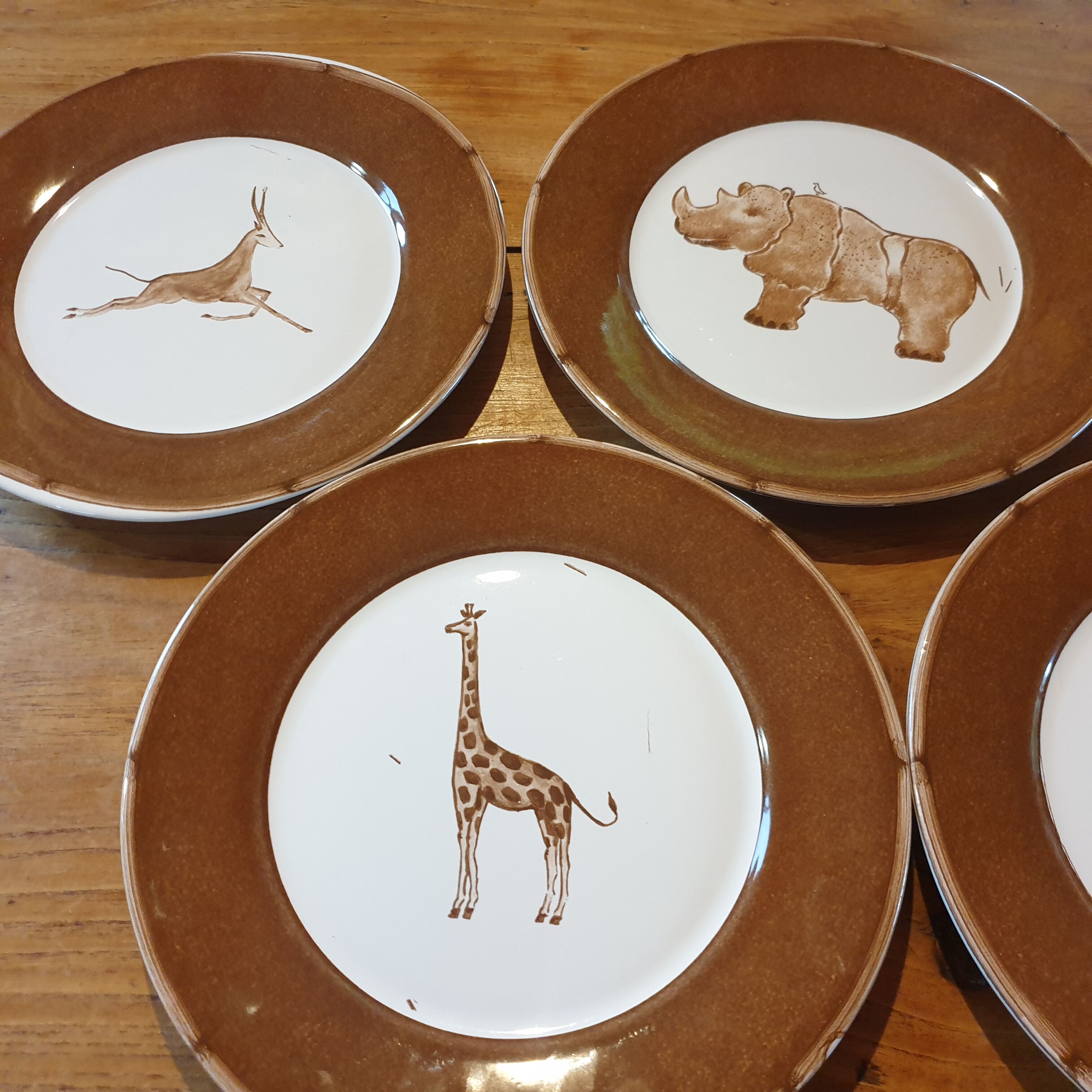 Set 5 assiettes à dessert animaux sauvages d'Afrique