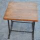 Unusual modular coffee table in oak and wrought iron.