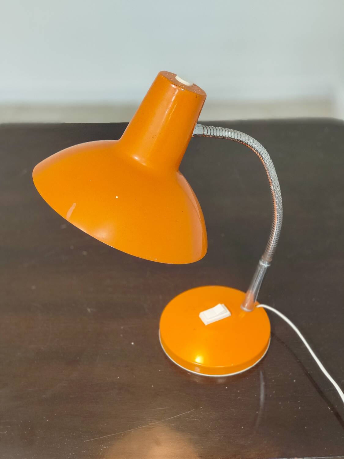 Orange and chrome articulated Cocotte lamp France 1970