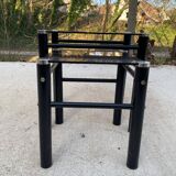 3 black industrial glass nesting coffee tables Yves Boutboul 1970