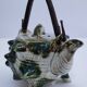 Vintage enamelled earthenware shell decor teapot