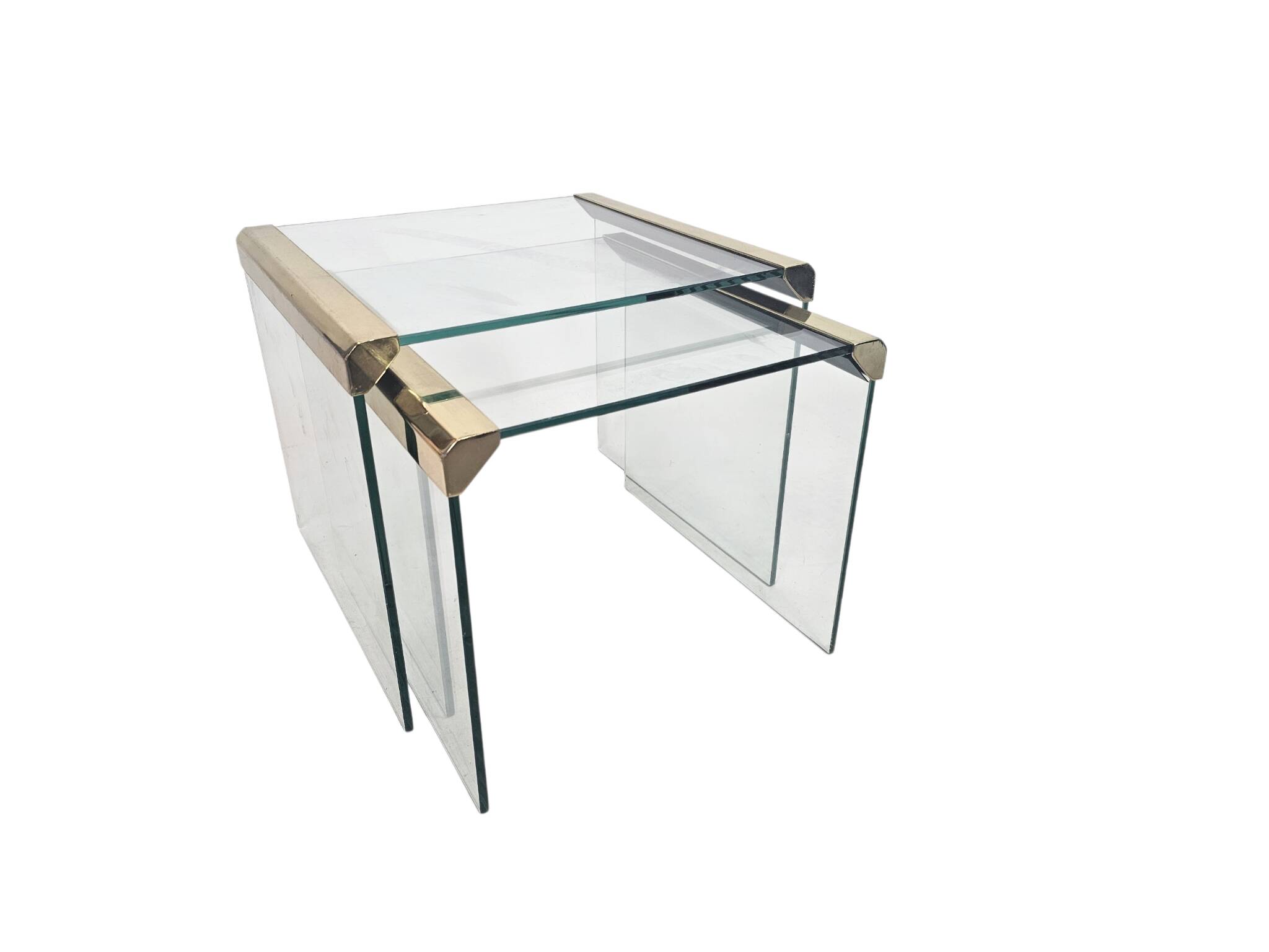 Pierangelo Gallotti & Radice - 'T35' - set of 2 side tables - glass - brass