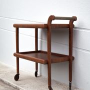 Vintage wood dessert, roller bar, roller table, servant, vintage wood dessert table
