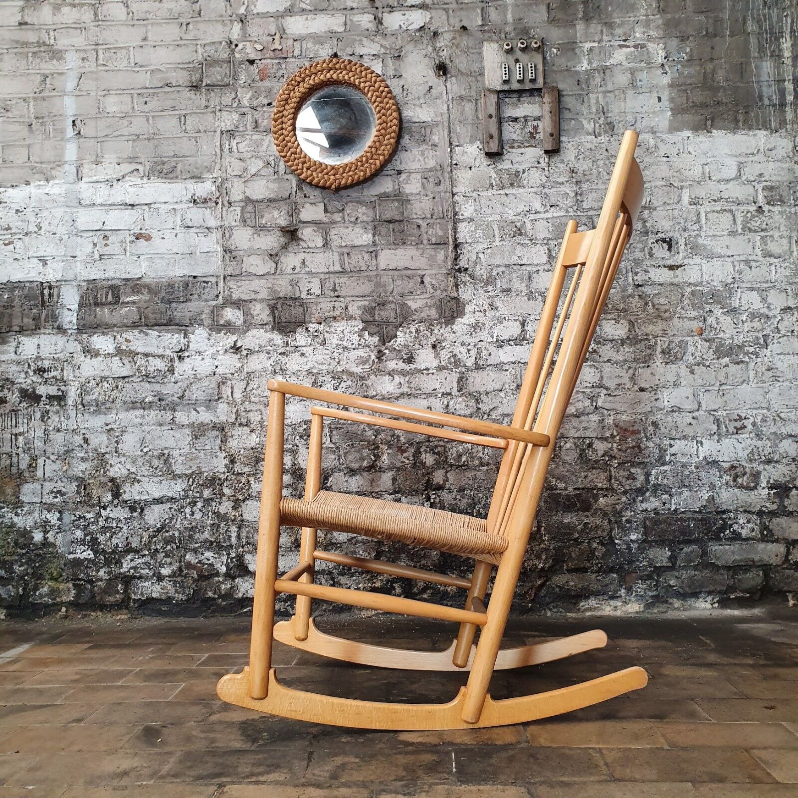 Rocking chair, model J16, in beech by Hans J. Wegner, 1960