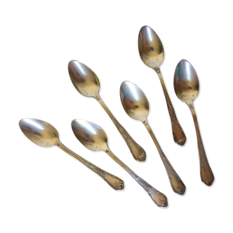 6 vintage teaspoons in silver metal punched 2106149