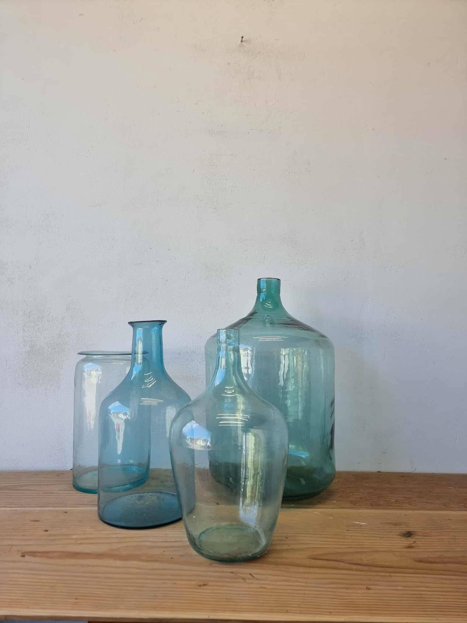 Vintage glass bottles and vases