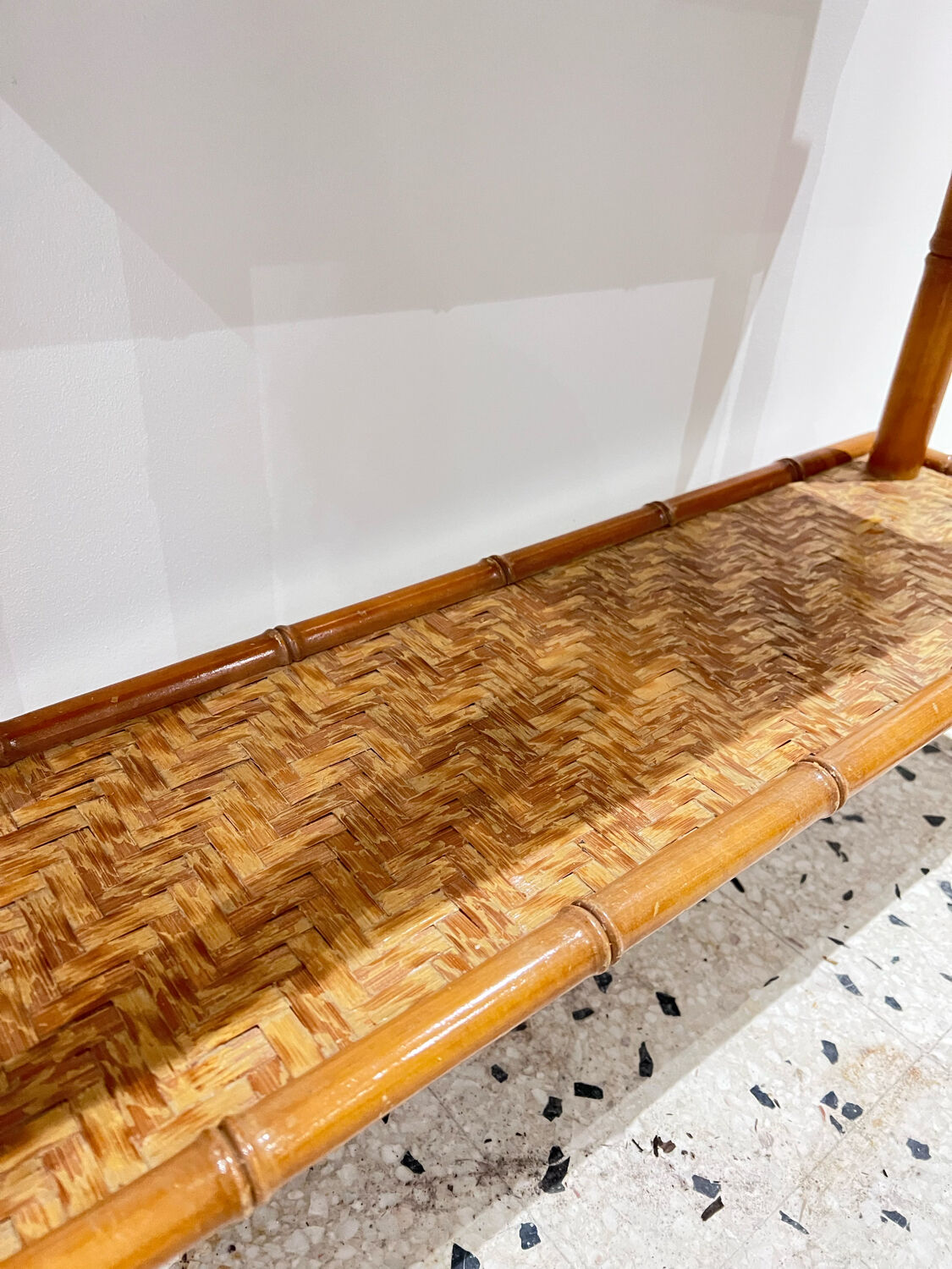 Vintage rattan planter