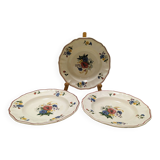 3 old Digoin plates, Agreste Sarreguemines model