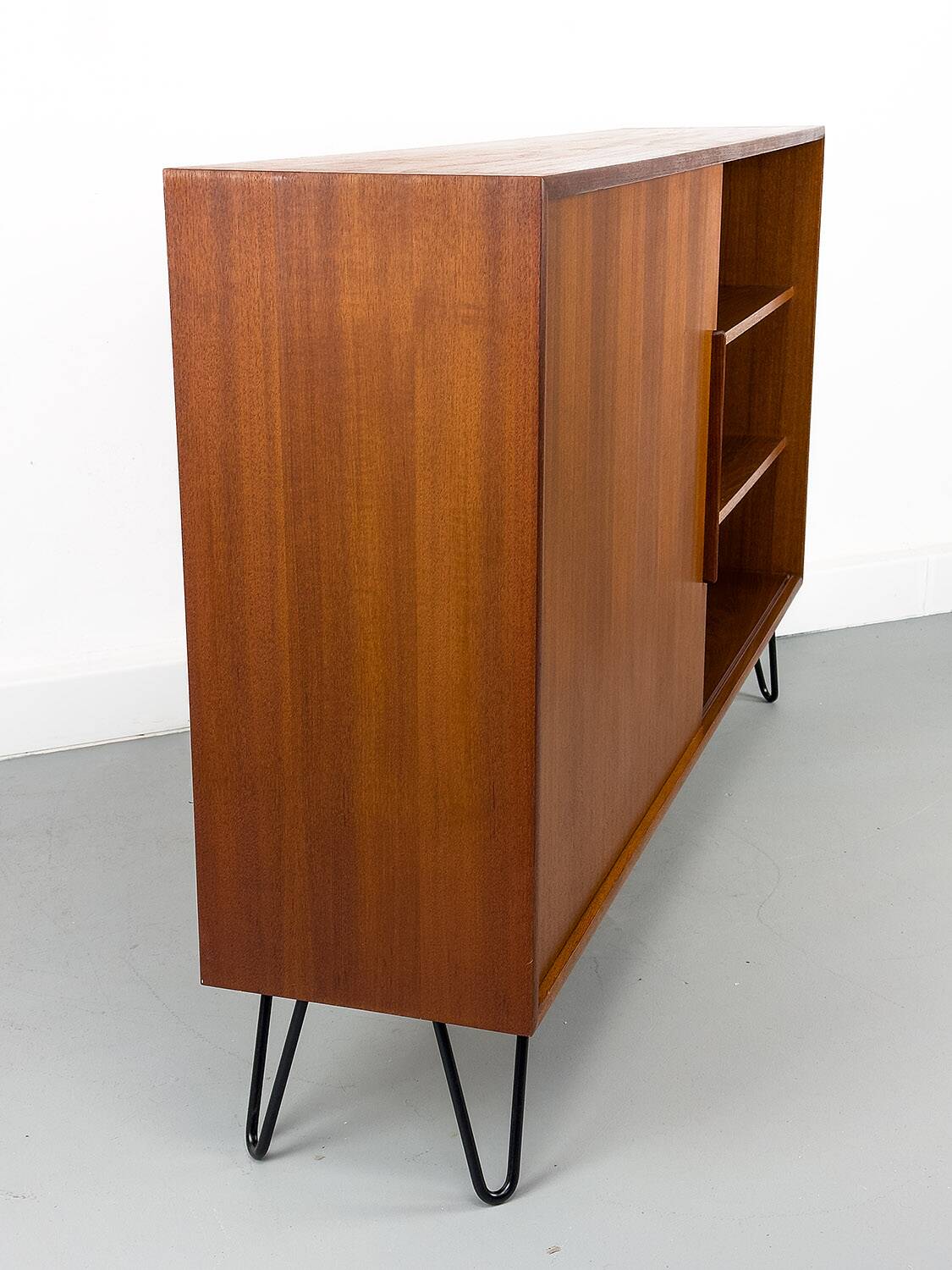 Teak Bookcase with One Sliding Door from Wk Möbel, 1960s