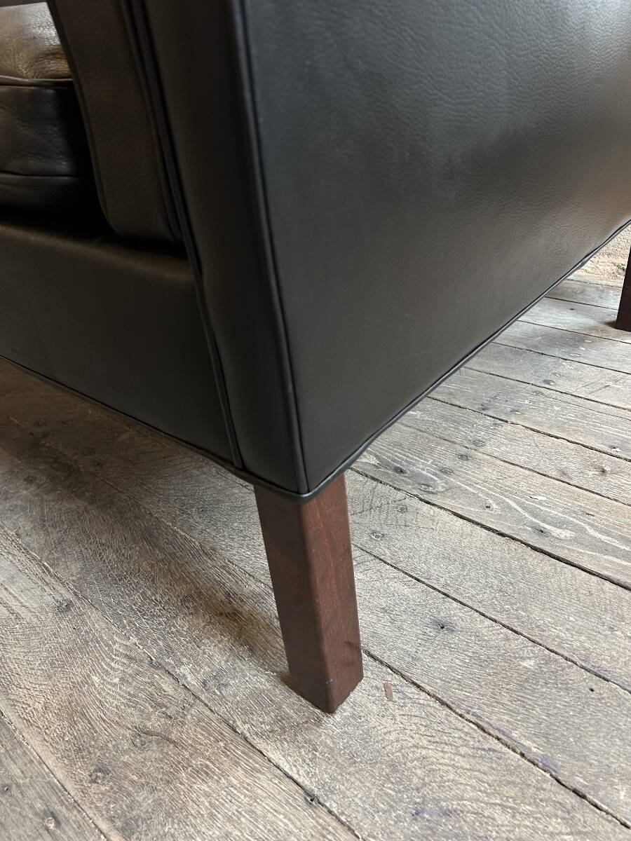 Borge Mogensen - 2-seater black leather sofa