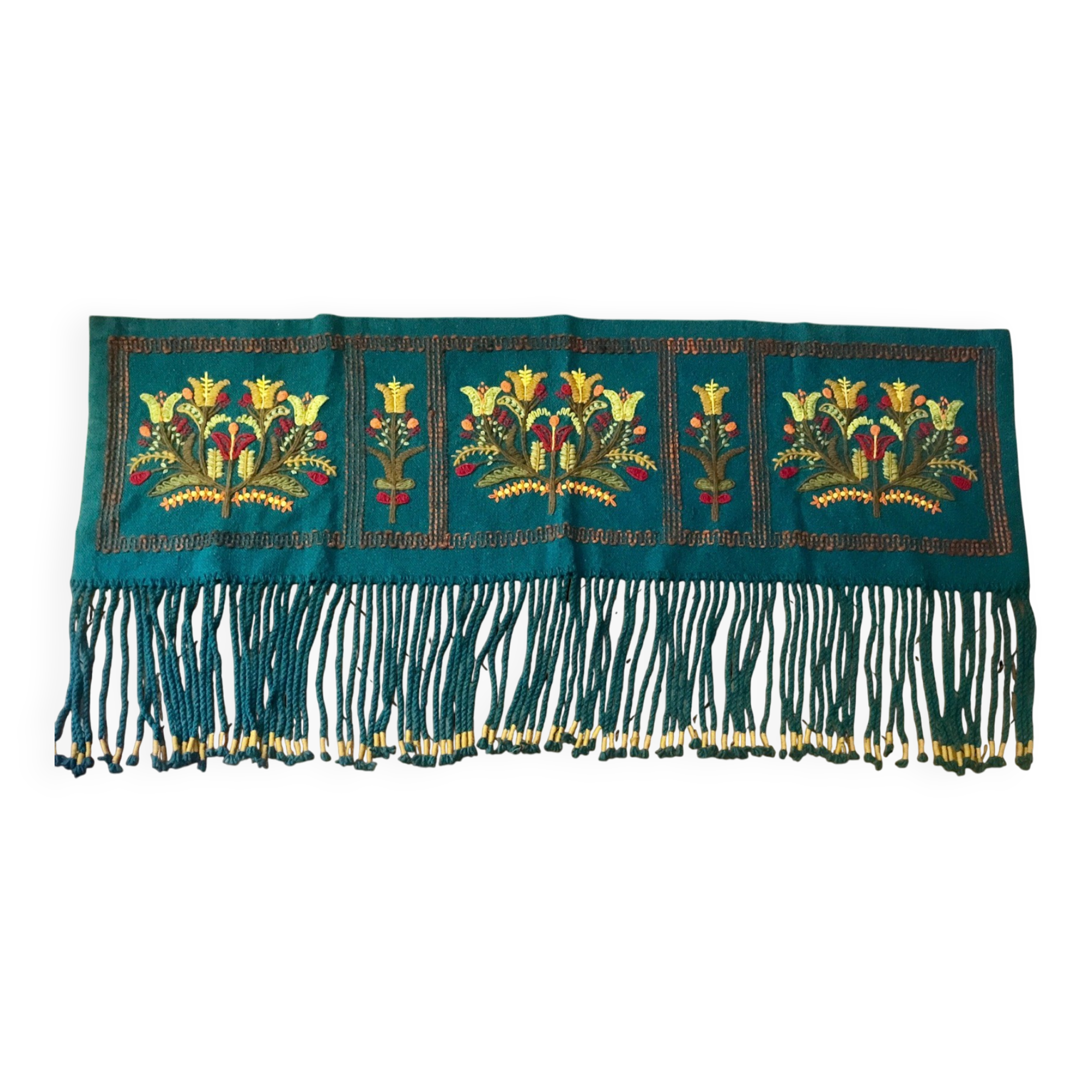 Very beautiful vintage Polish multicoloured wall tapestry 192 cm