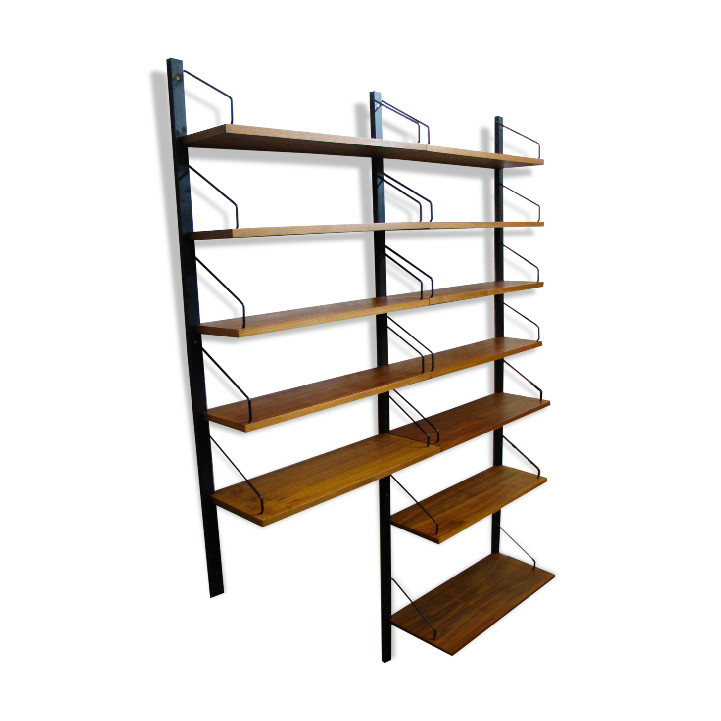 Vintage teak wall mounted shelving  system