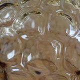 Amber glass globe for lighting - honeycomb relief