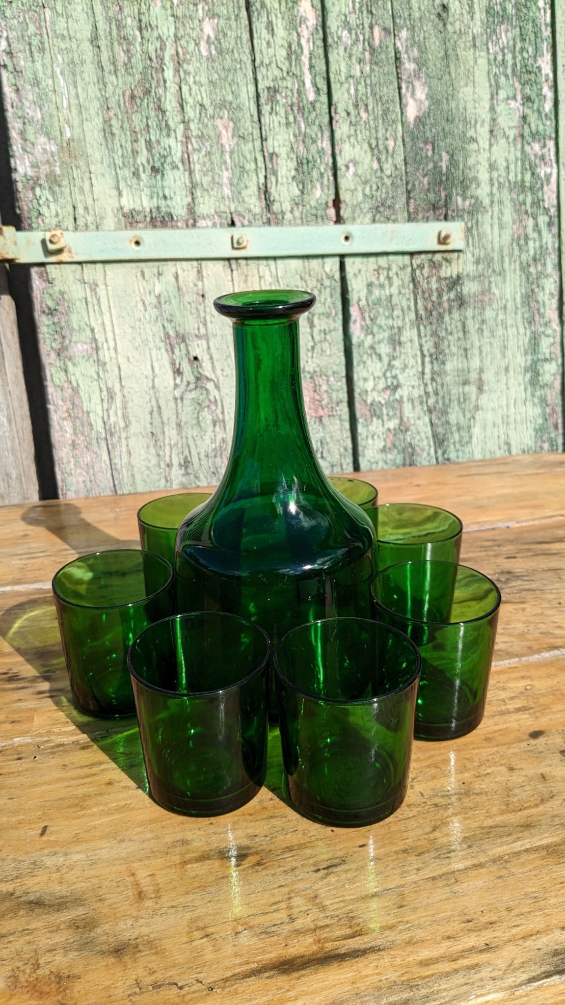 Vintage glass and carafe service