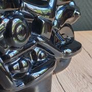 Vintage black ceramic motorcycle table lamp | Harley Davidson style
