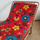 Deckchair deck chair Lafuma camp bed with flowers