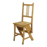 Folding metamorphic library ladder, Arts & Crafts, Vienna, 1900s