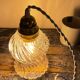 Vintage portable lamp in electrified chiseled glass to nine