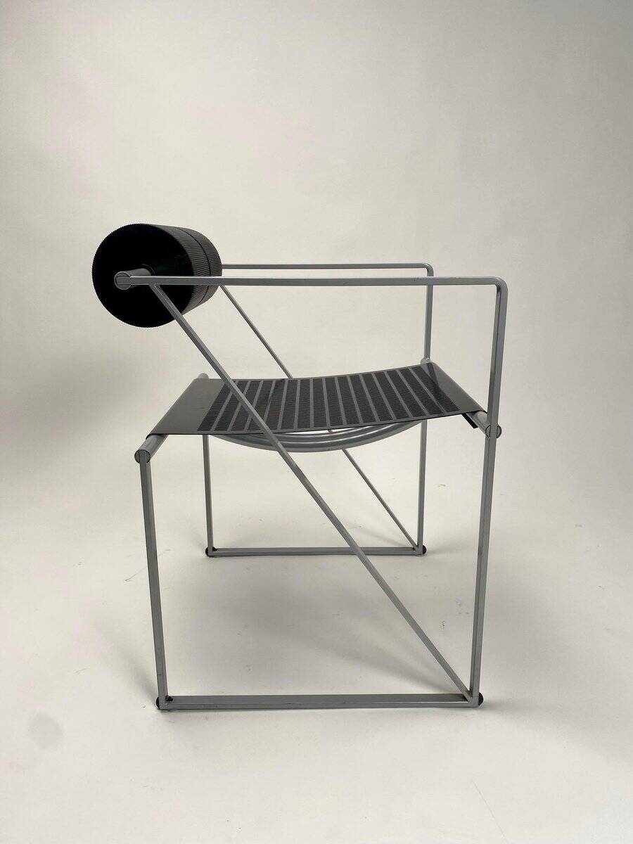 Model 601 Seconda Chairs in Metal attributed to Mario Botta, 1982, Set of 4