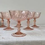 6 vintage pink glass bowls “Rosaline” Arcoroc Luminarc – French depression glass – Antique tableware made in France