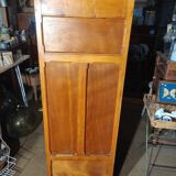 Parisian solid wood cabinet with triple inlaid drawers patinated