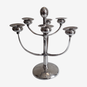 Silver metal chandelier by Gustav Beran for Keltum