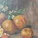 Old still life painting with oranges