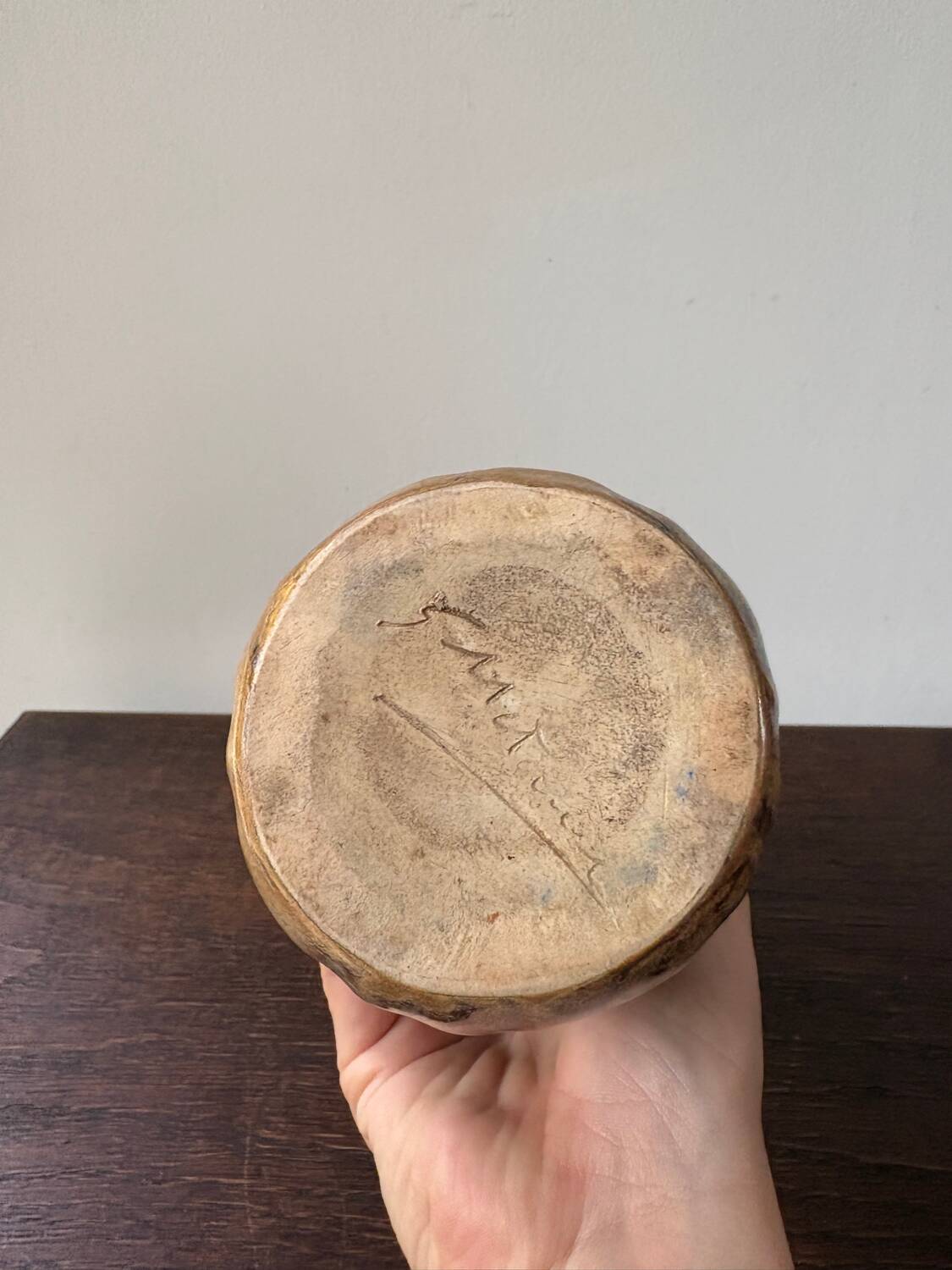 Large ceramic vase Metenier Belgian Art Nouveau