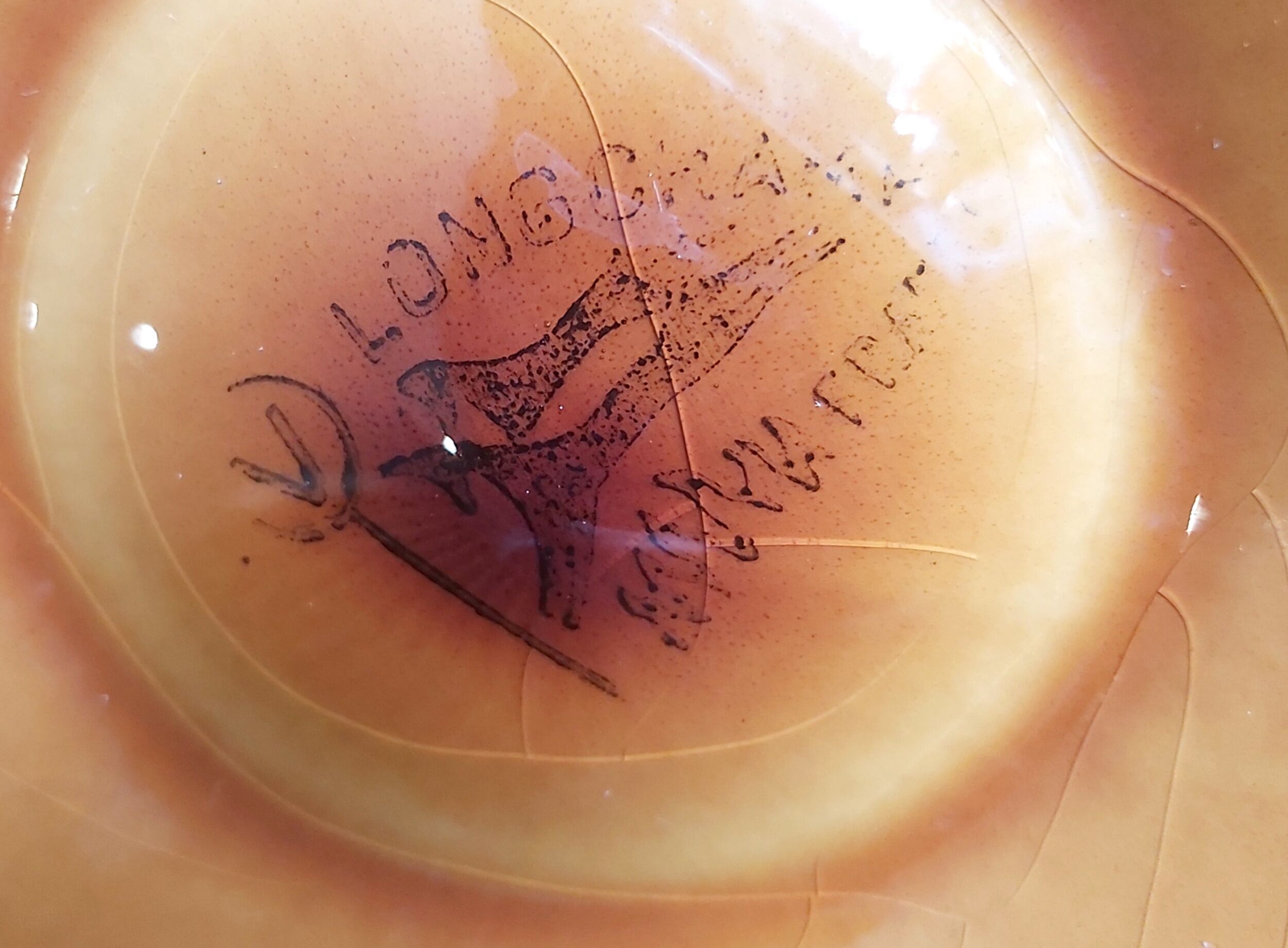 Vintage french oyster plate in majolica from Longchamp