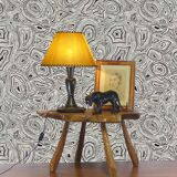 Baluster lamp in glossy black enamelled earthenware