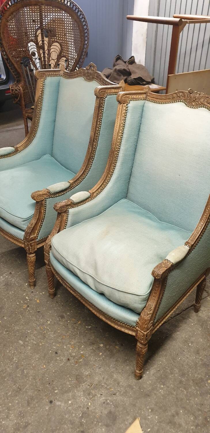 2 Louis XVI shepherdess armchairs