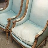 2 Louis XVI shepherdess armchairs