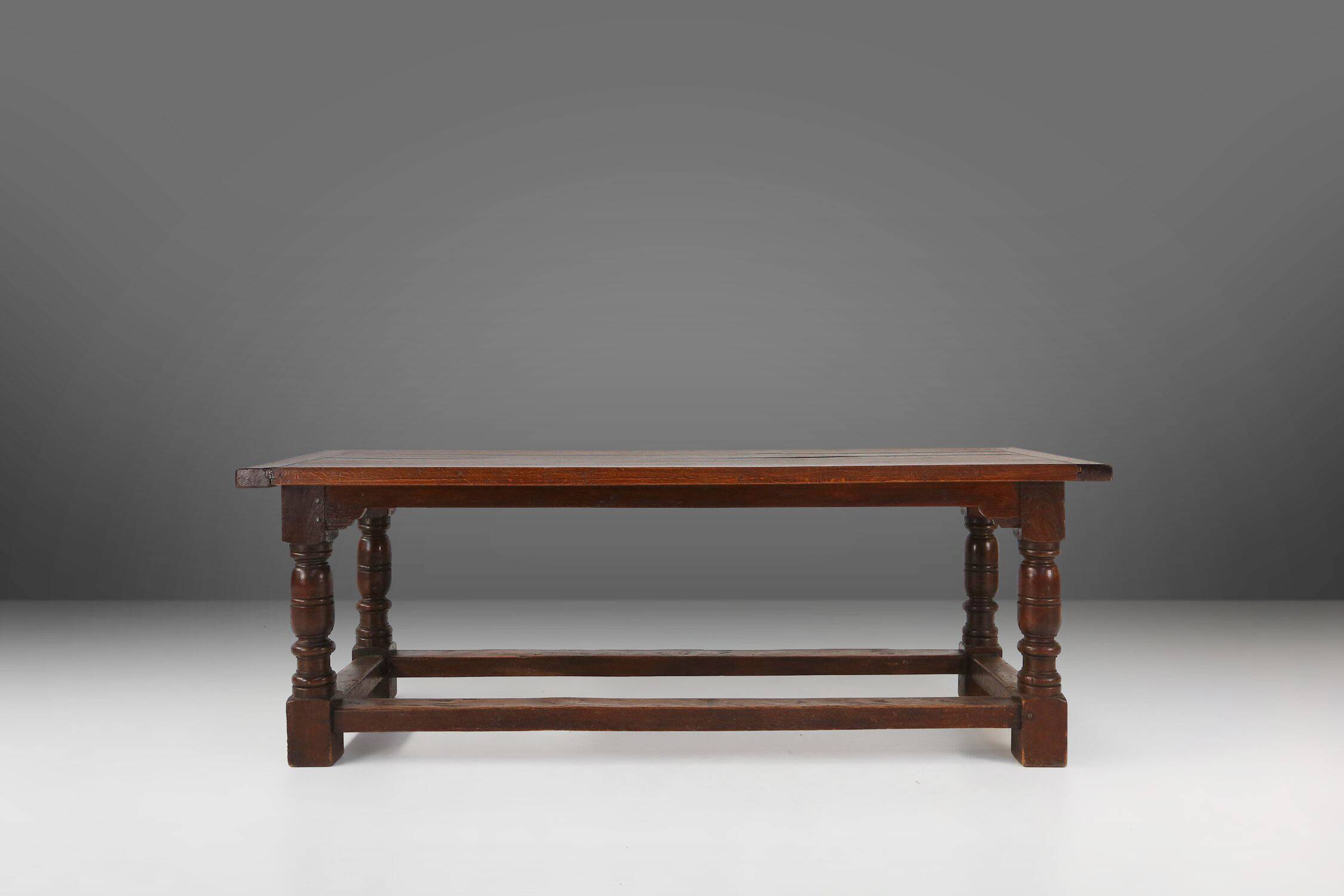 Antique solid Oak Table, France, 1850s