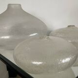 Trio of vintage Biot vases in bubbled glass paste