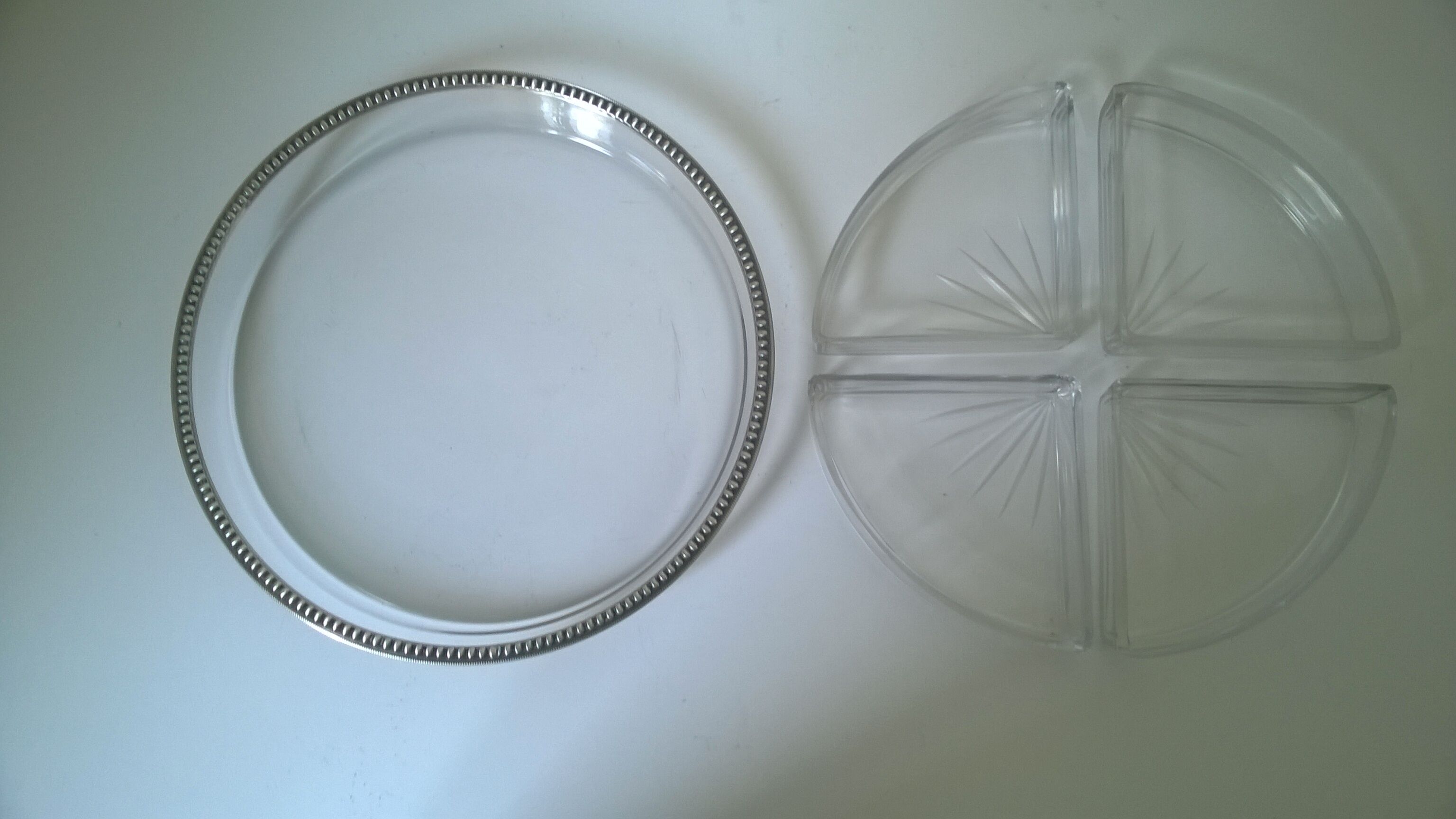 Aperitif tray in crystal and silver 950