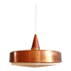 Scandinavian pendant light in copper and teak, 1960s