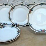 6 old porcelain dessert plates Art Deco Pierre Guez Marseille