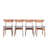Farstrup teak wooden chairs with new skai, 1960s