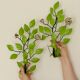 Pair of vintage green metal wall sconces – leaf-shaped