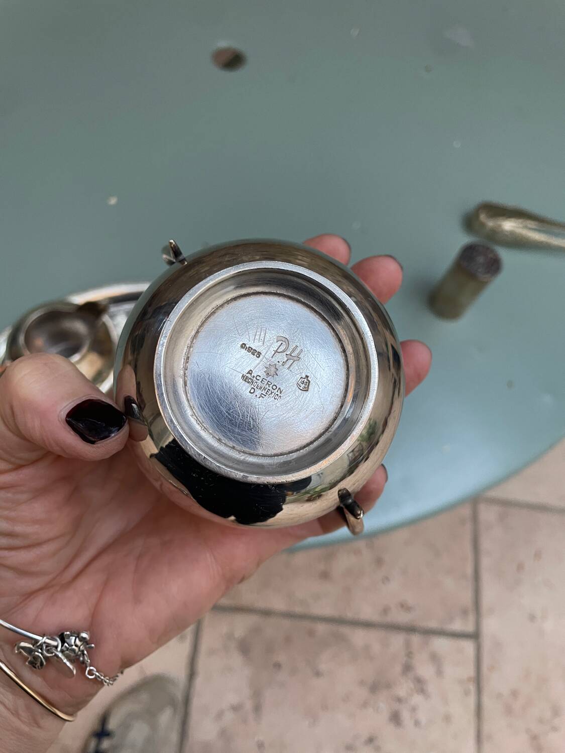 Sucrier et pot à lait métal argenté