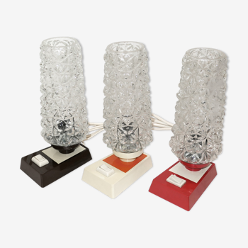 Trio de lampes de chevet vintage années 1960-70's