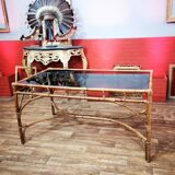 Bamboo table and smoked glass by Dal Vera