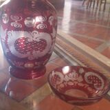 Bohemian Crystal Vase and Cup
