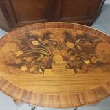 Marquetry Pedestal Table MIA Charles Topino
